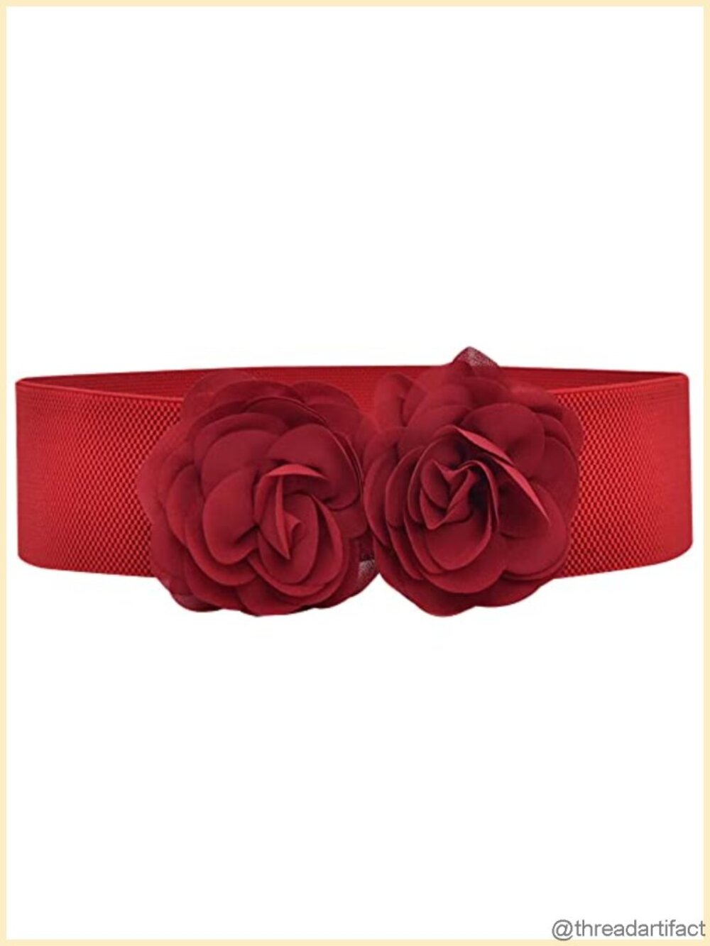 Women's Double-Flower Elastic Waist Belt Stretch Wide Corset for Dress